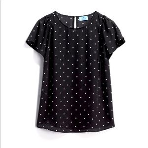 CeCe Sharaden Flutter Sleeve Blouse in Black!